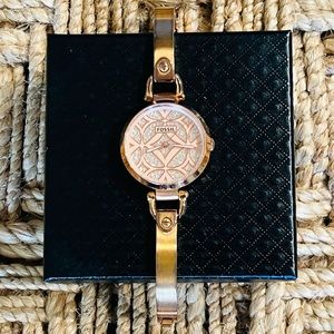 💎 Rare Vintage Geometric Crystal Fossil Watch 💎